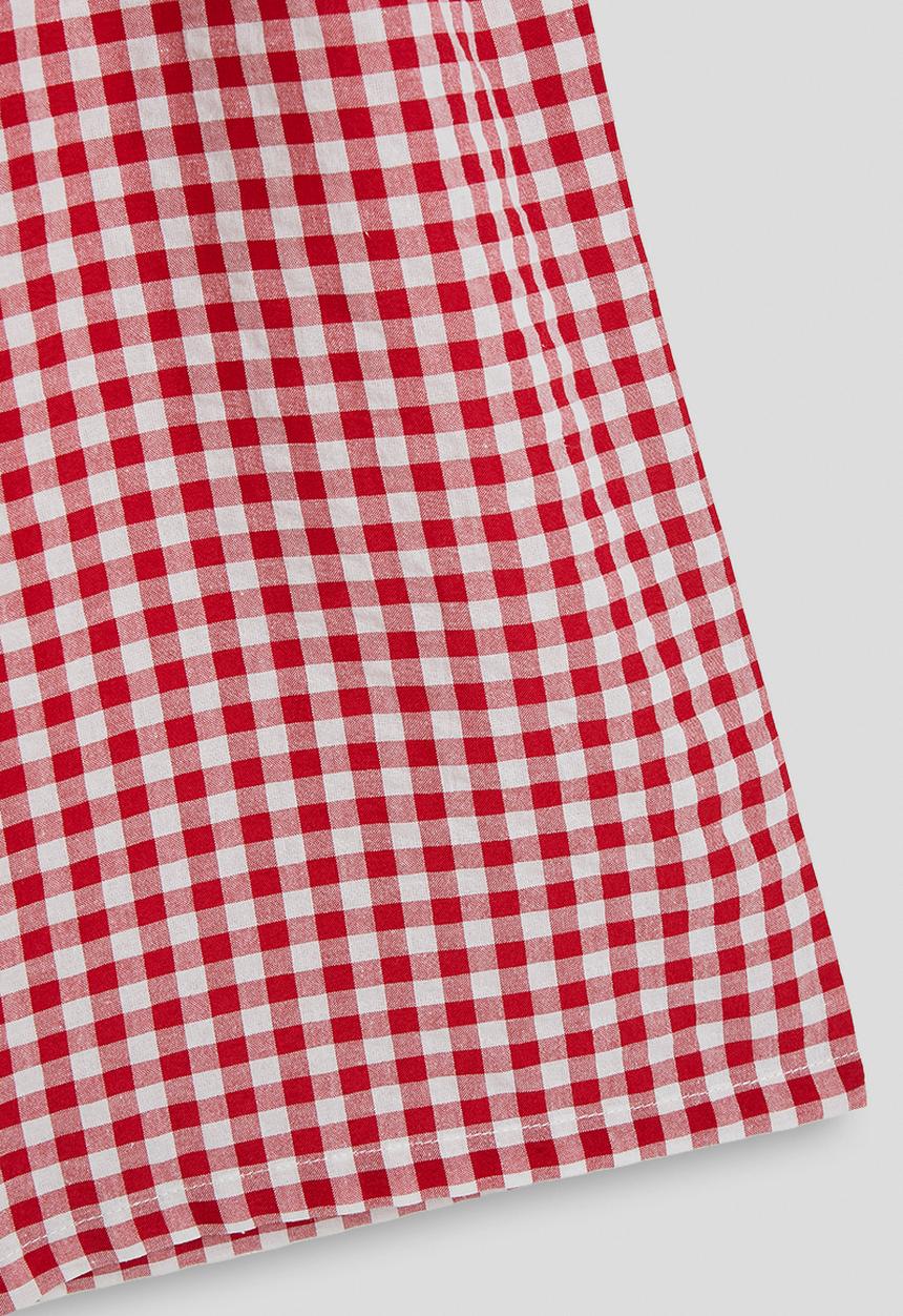 Pop Candy - Gingham wide leg paper bag pants - red