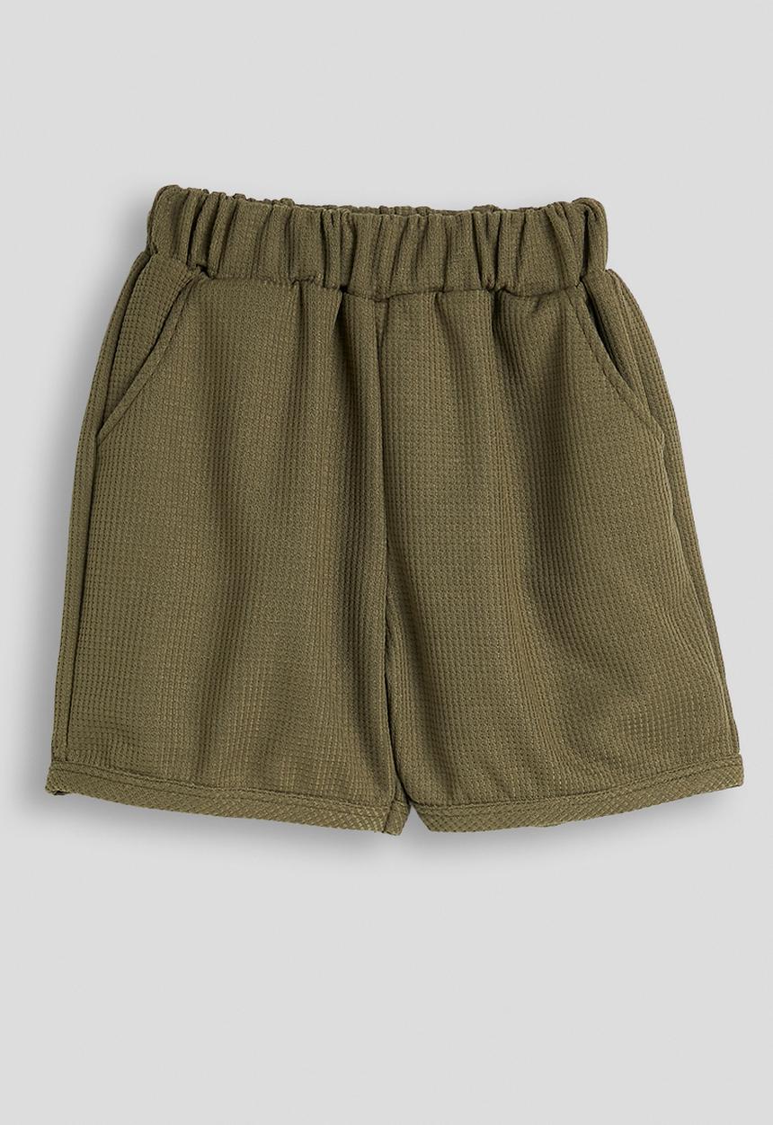 Pop Candy - Waffle knit tee and shorts - olive