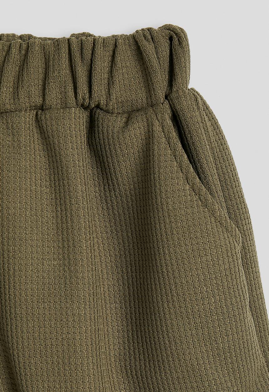 Pop Candy - Waffle knit tee and shorts - olive