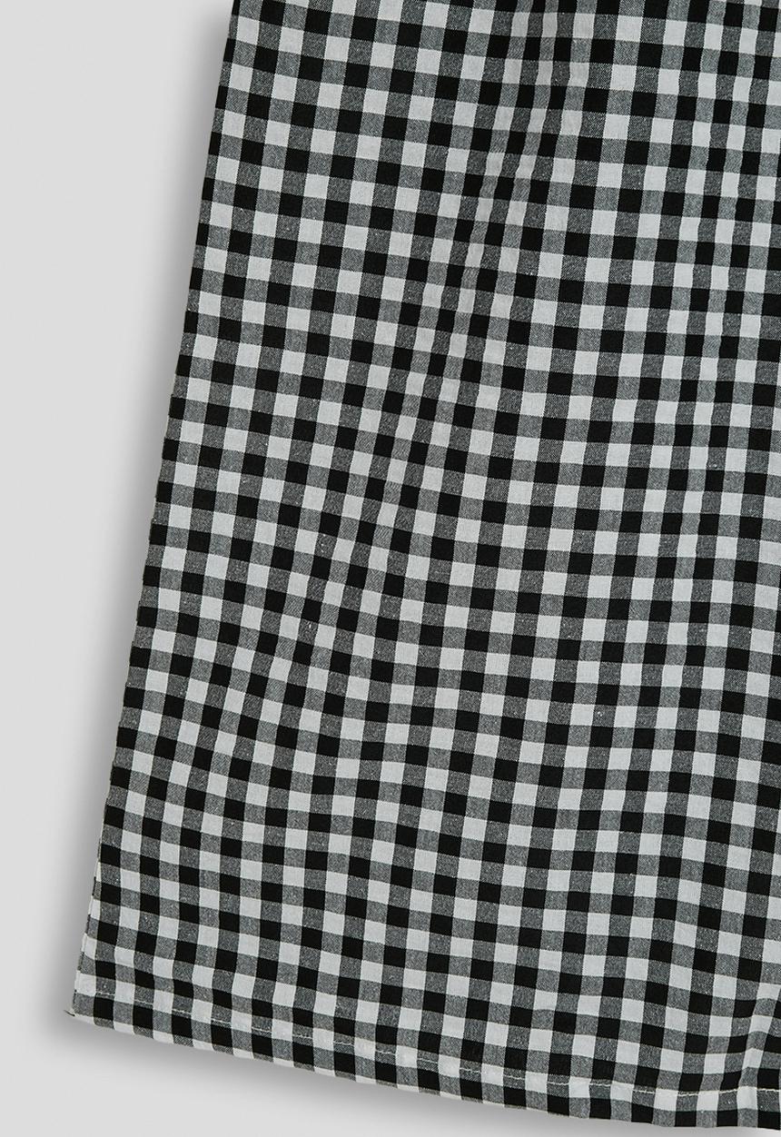 Pop Candy - Gingham wide leg paper bag pants - black