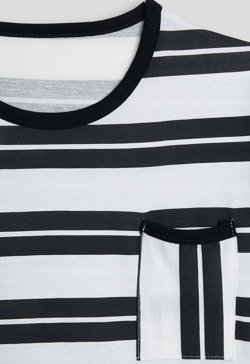 Pop Candy - Striped crew neck tee - black stripes