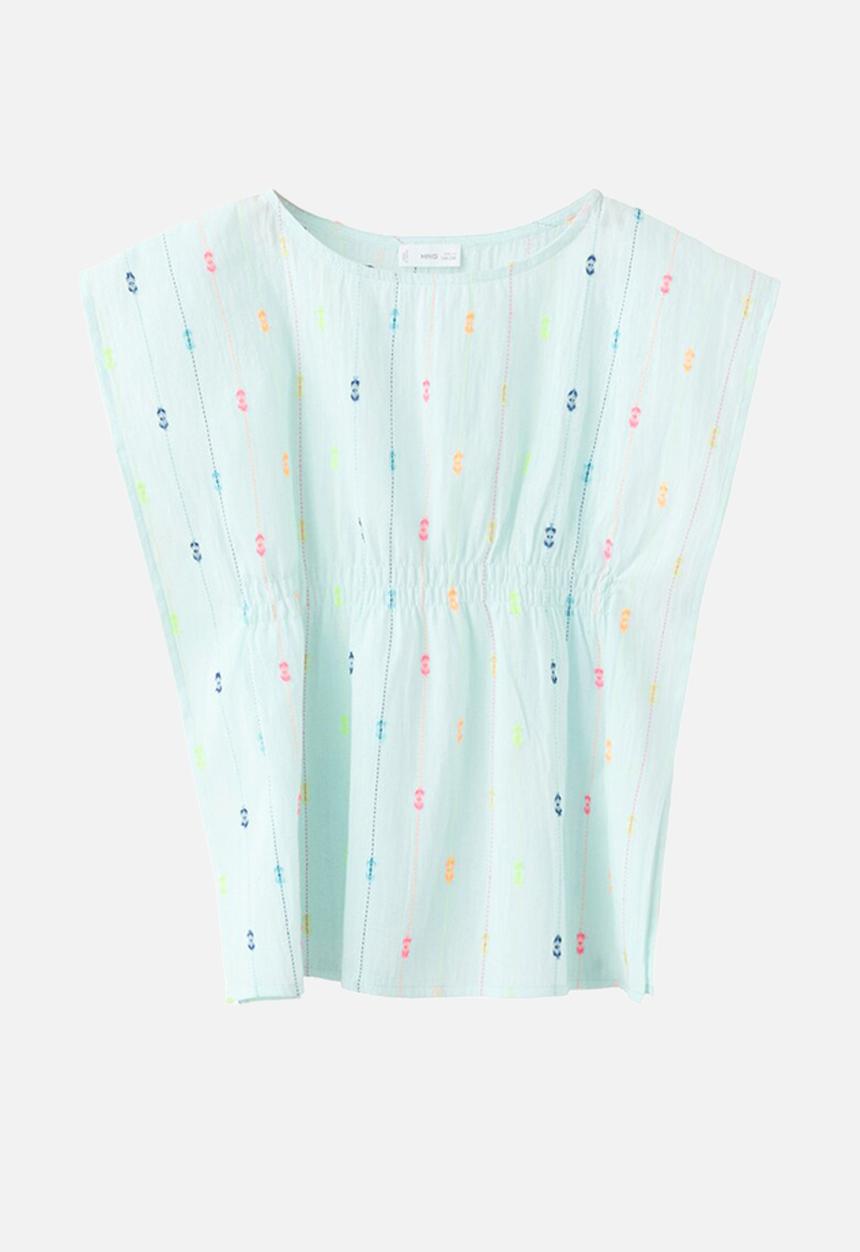 MANGO - Dress Kafty - Light Pastel Blue