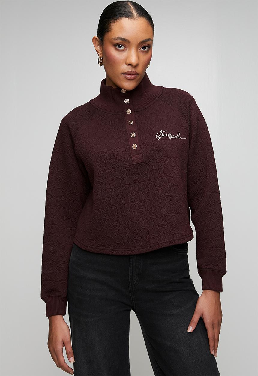 Steve Madden - Ladies janet jacquard henley top - shiraz