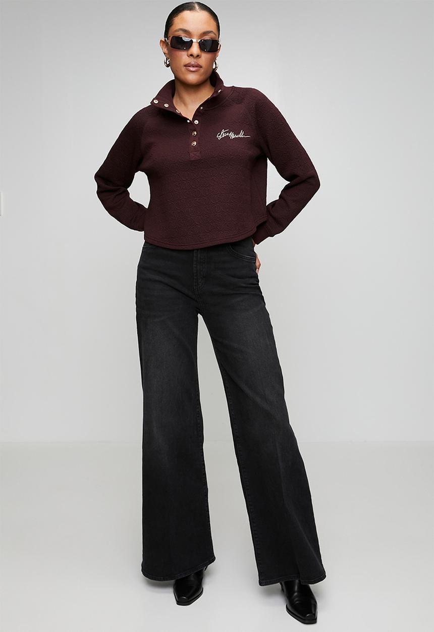 Steve Madden - Ladies janet jacquard henley top - shiraz