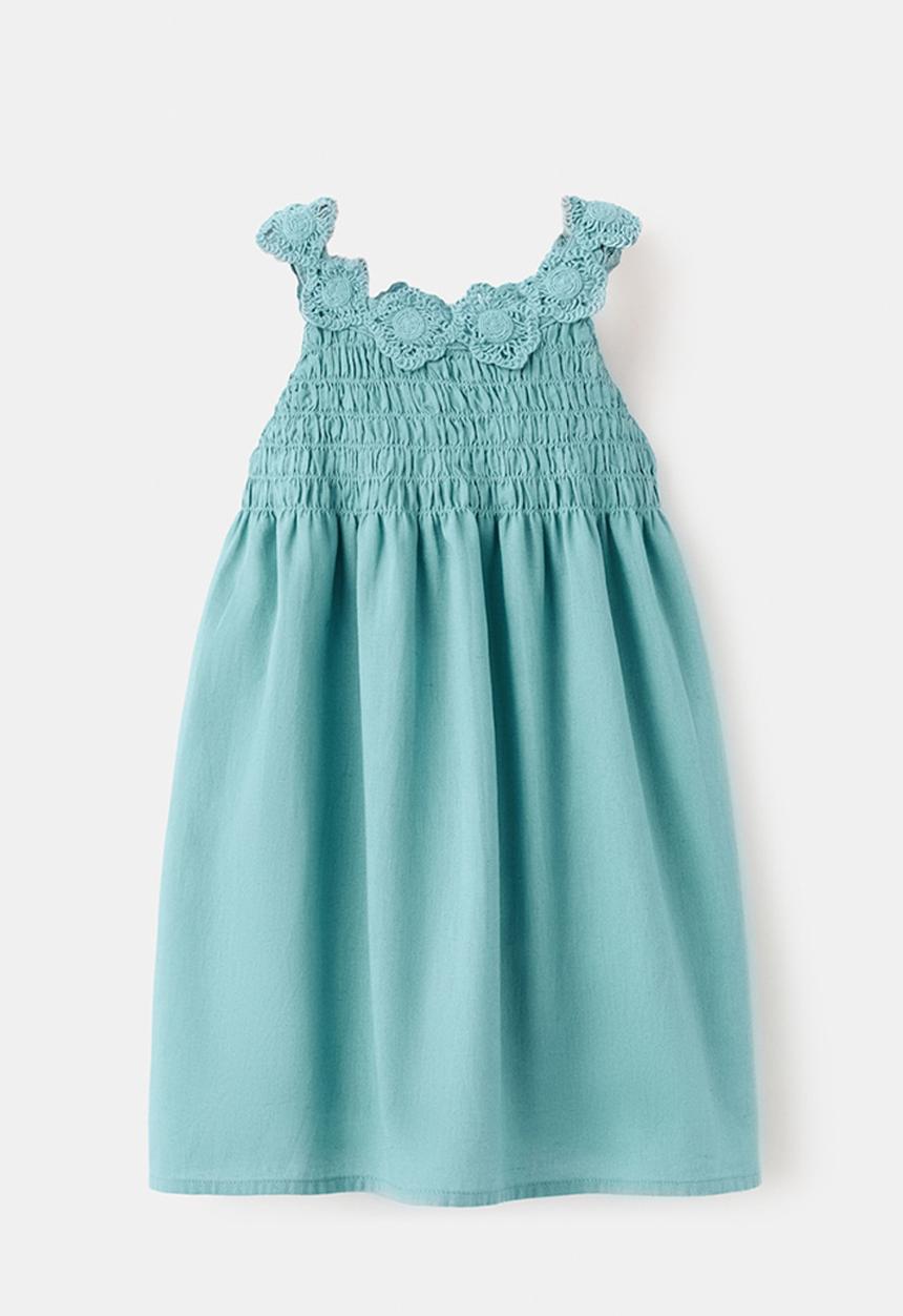 MANGO - Dress Crochi - Turquoise & Aqua