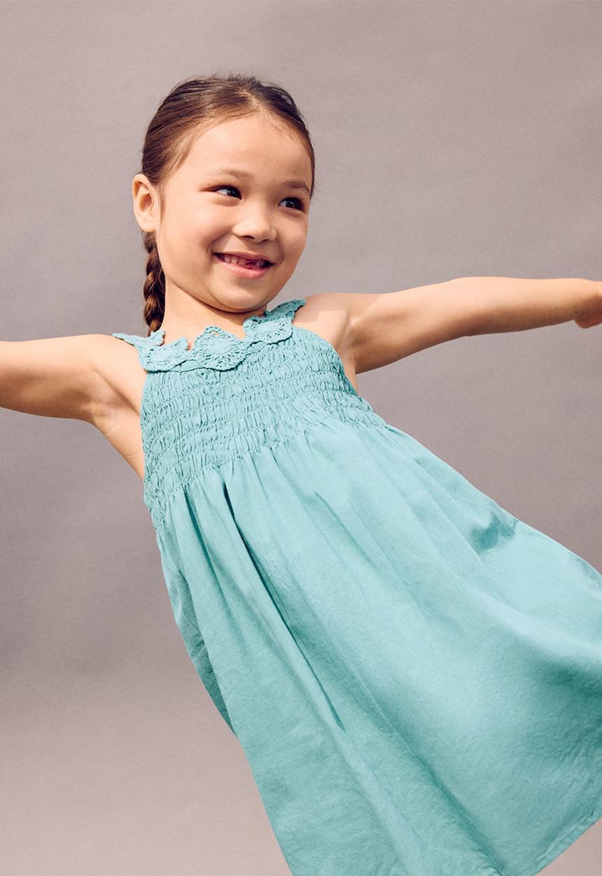 MANGO - Dress Crochi - Turquoise & Aqua