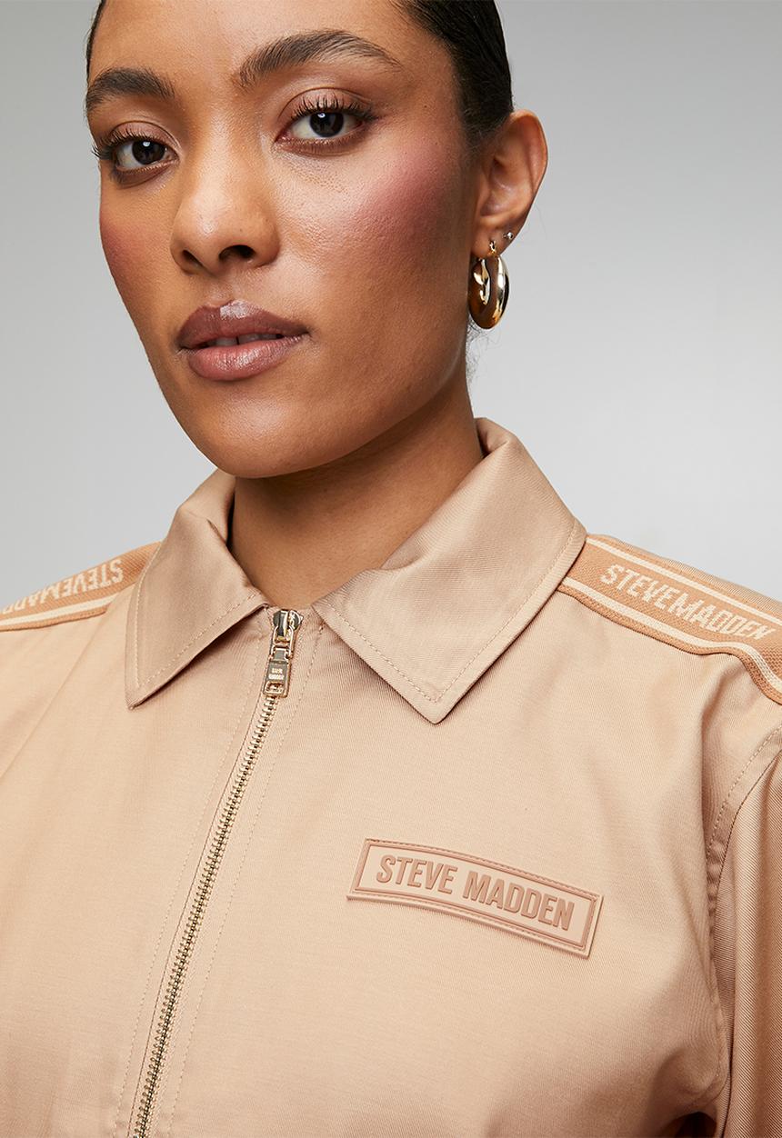 Steve Madden - Ladies sophie zip through shacket - caramel