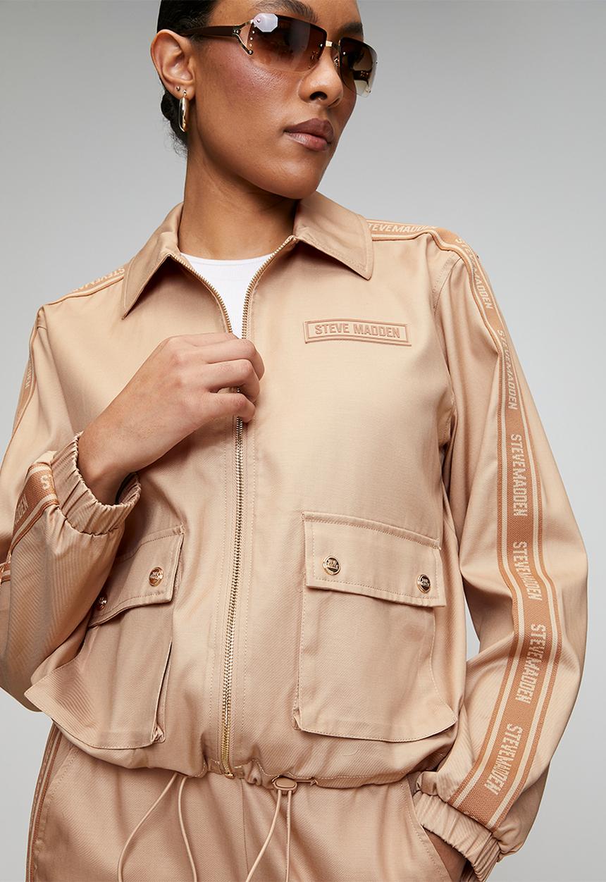 Steve Madden - Ladies sophie zip through shacket - caramel