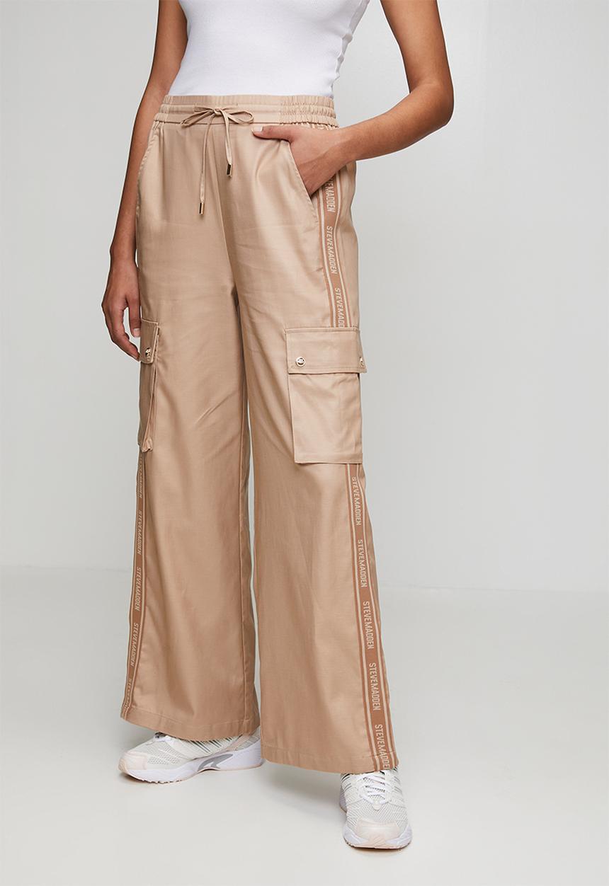 Steve Madden - Ladies emilia wideleg cargo pant - caramel