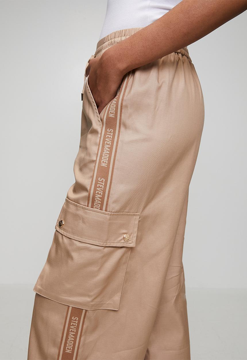 Steve Madden - Ladies emilia wideleg cargo pant - caramel