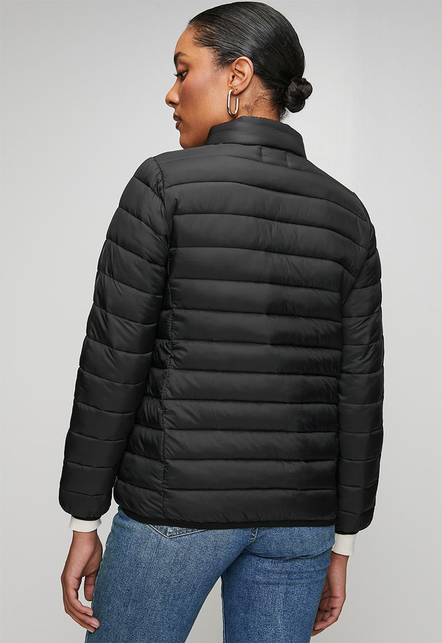 Stella Morgan - Long sleeve Zip Through Comfy Puffer Jacket - Black