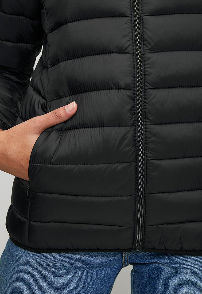 Stella Morgan - Long sleeve Zip Through Comfy Puffer Jacket - Black