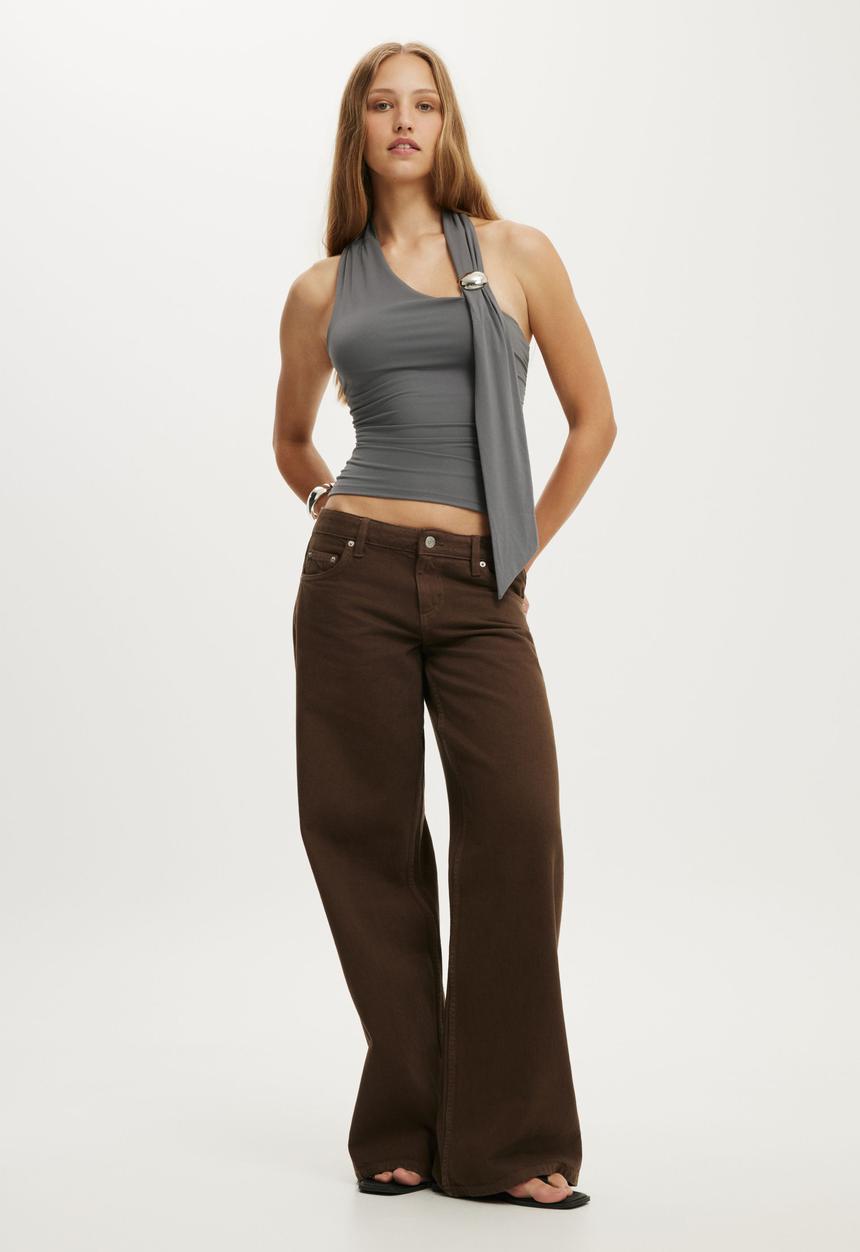 Cotton On - Hold Me Hardware Scarf Halter - Urban Grey