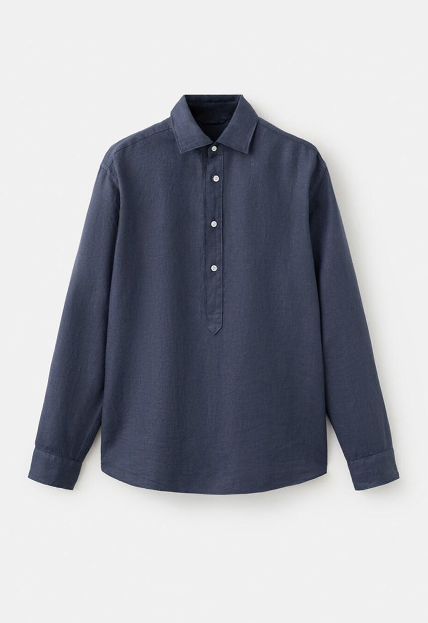 MANGO - Rupit  100% Linen  Shirt - Medium Blue