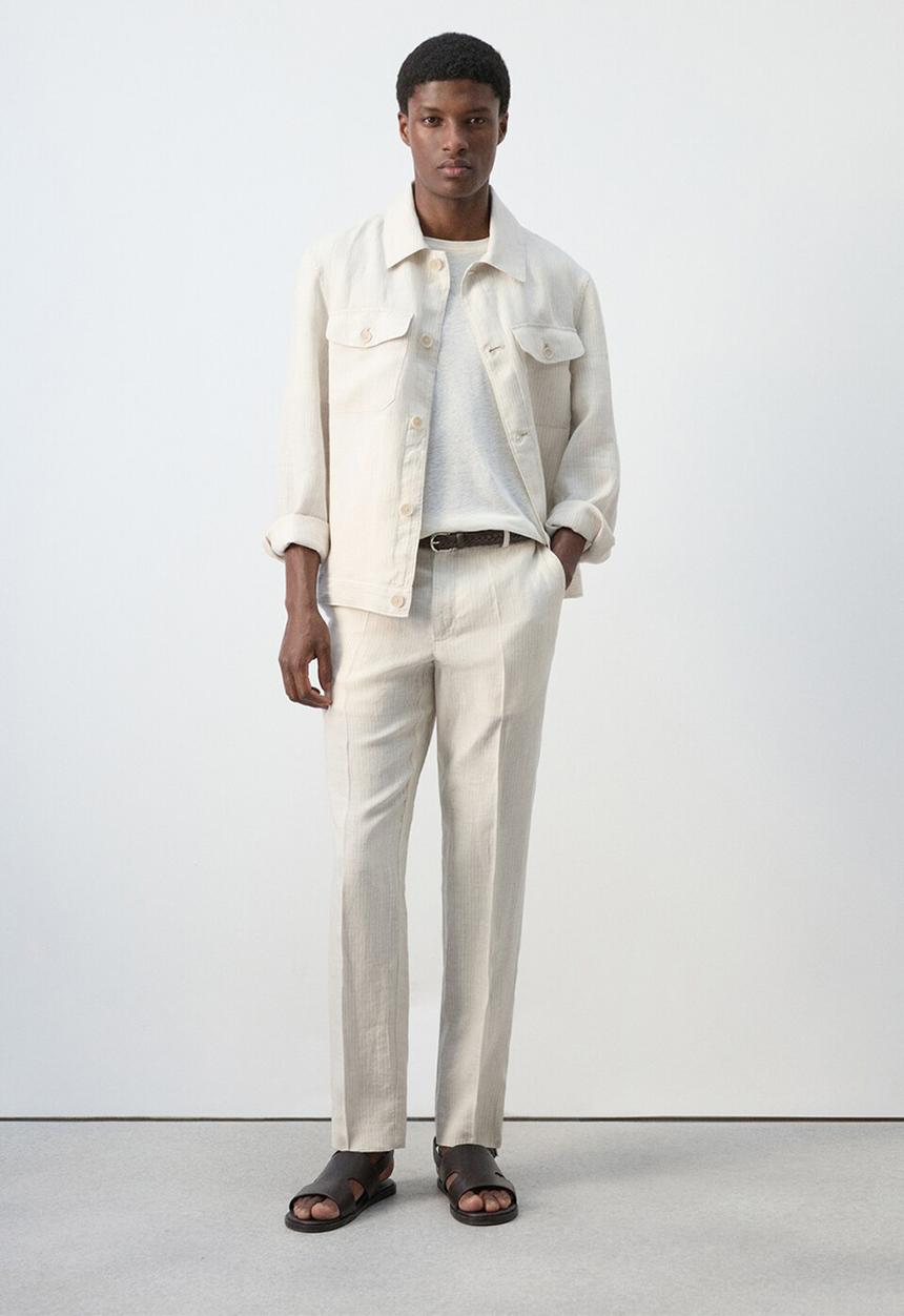 MANGO - Trousers Soller - Light Beige