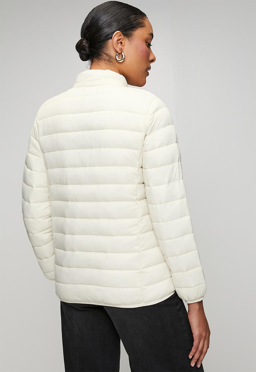 Stella Morgan - Puffer jacket Long Zip Through Comfy Puffer Jacket - White