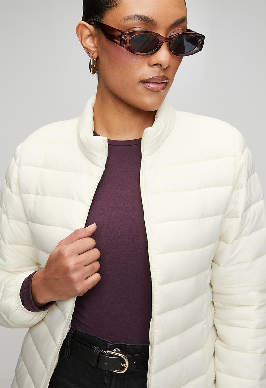 Stella Morgan - Puffer jacket Long Zip Through Comfy Puffer Jacket - White