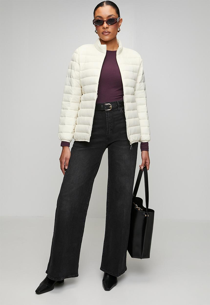 Stella Morgan - Puffer jacket Long Zip Through Comfy Puffer Jacket - White