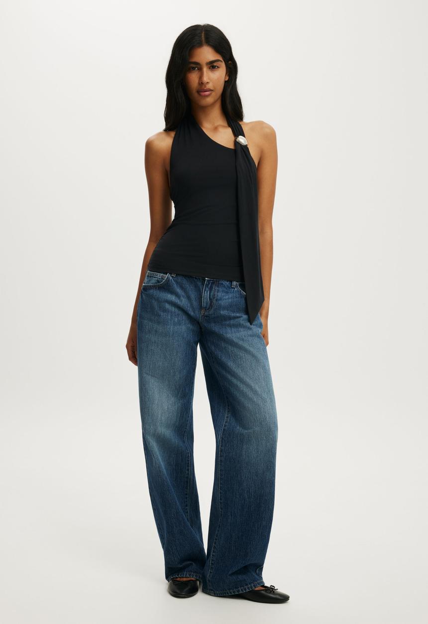 Cotton On - Stella Hardware Scarf Halter - Black