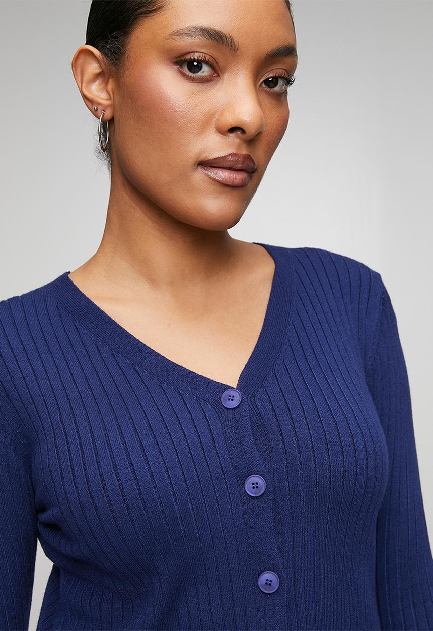 Stella Morgan - Lettuce Trim Cardigan - Navy