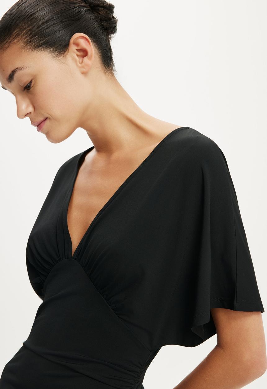 Cotton On - Jana V Neck Tunic - Black