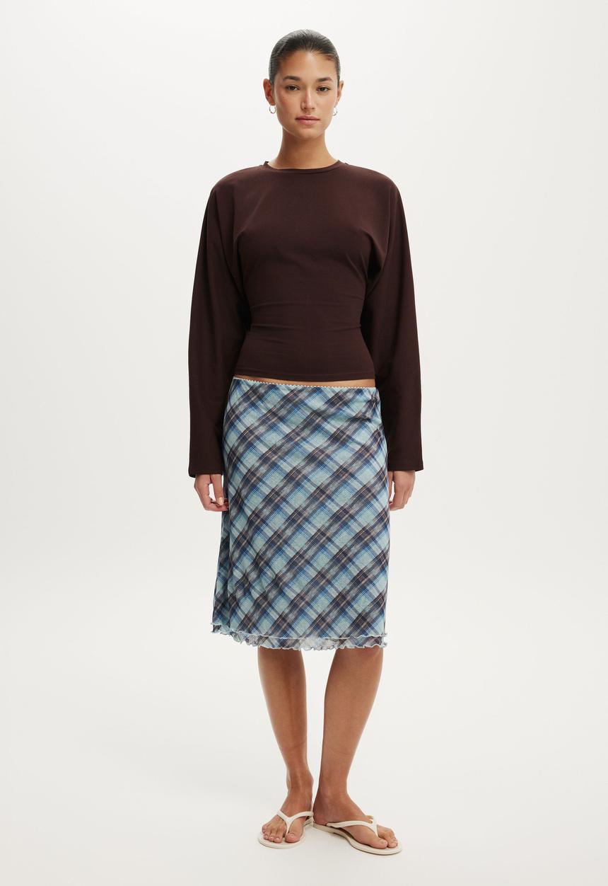 Cotton On - Blair Batwing Long Sleeve - Dark Oak