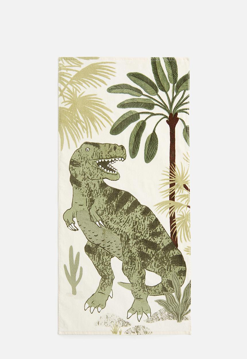 H&M - Patterned bath towel - cream/dinosaur