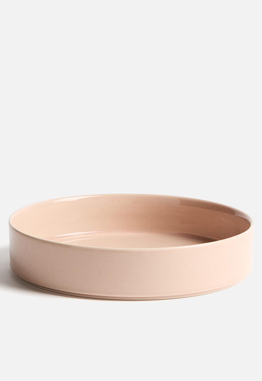 H&M - Deep stoneware plate - light pink
