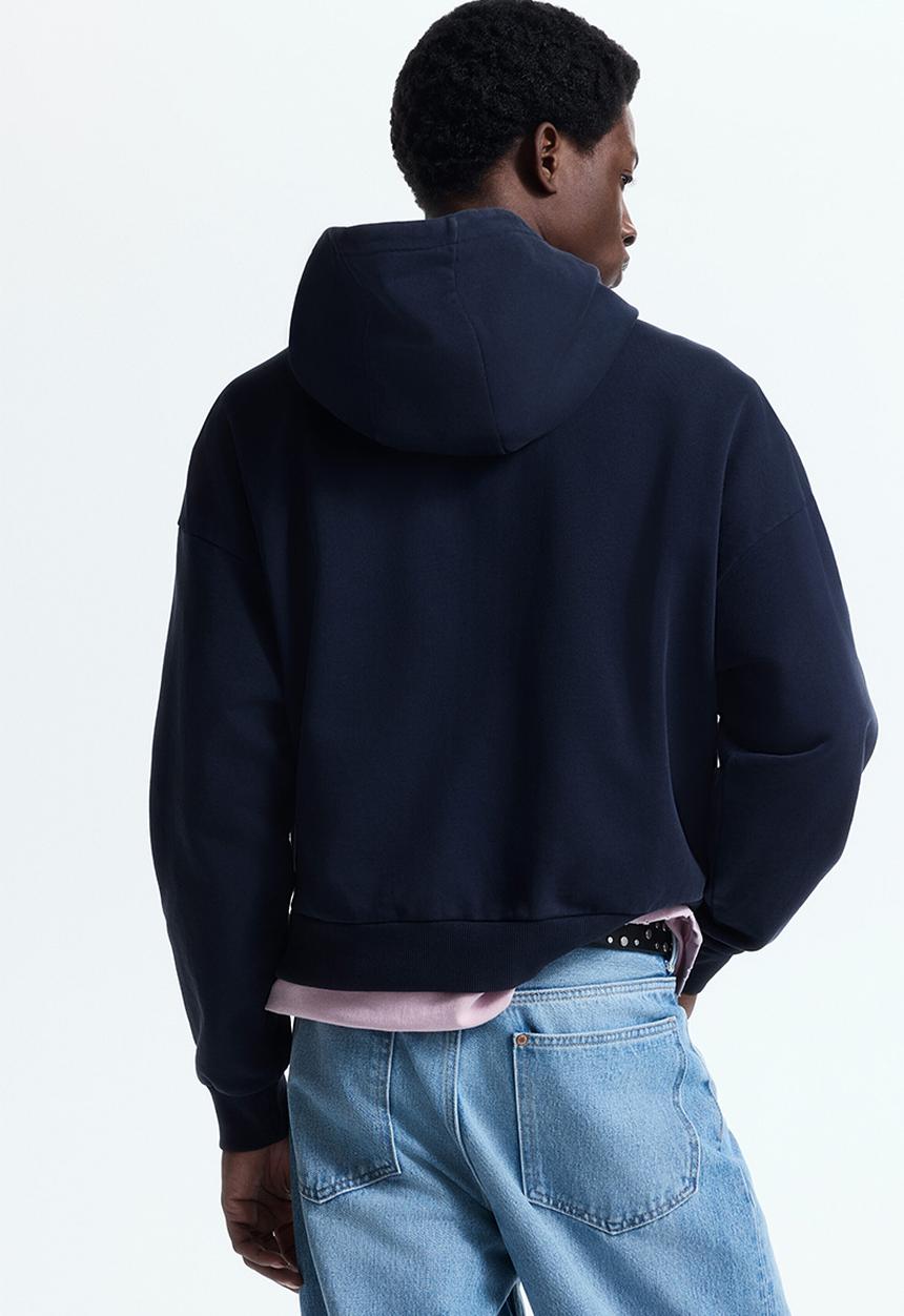 H&M - Oversized fit zip-through hoodie - dark blue