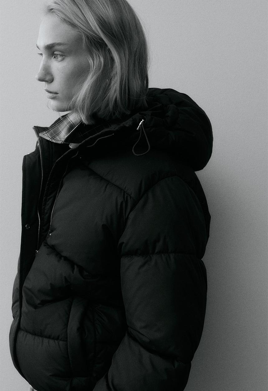 H&M - Hooded puffer jacket - dark brown