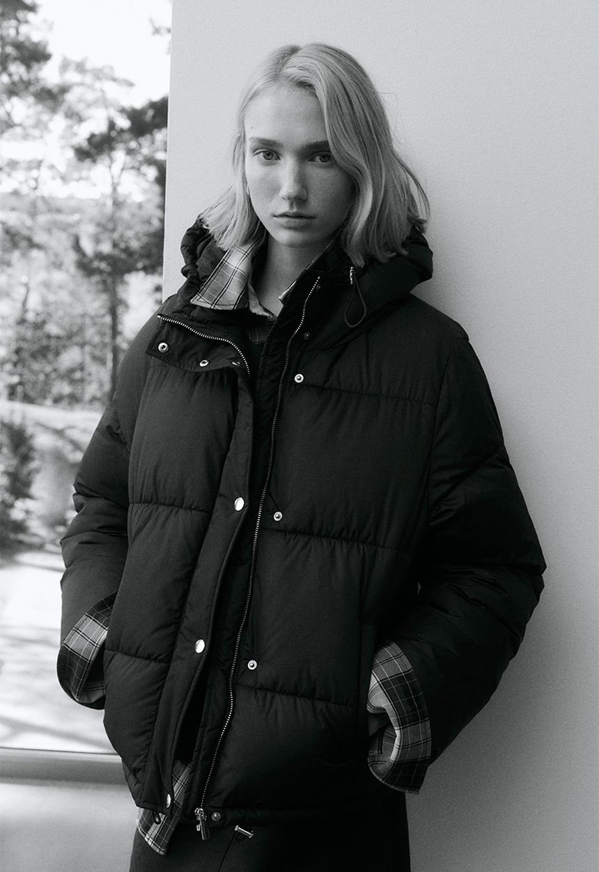 H&M - Hooded puffer jacket - dark brown