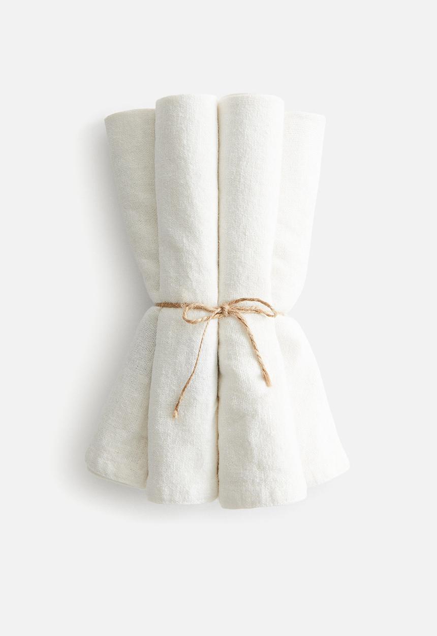 H&M - 4-Pack linen-blend napkins - white