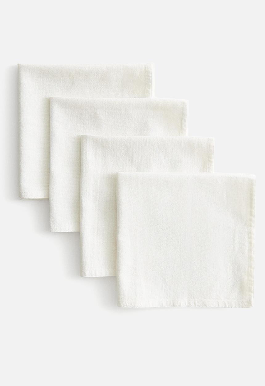 H&M - 4-Pack linen-blend napkins - white