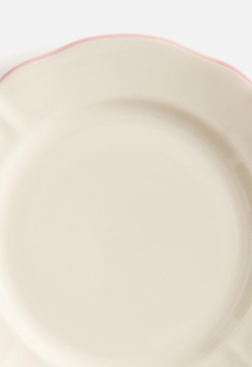 H&M - Stoneware starter plate - light beige/pink