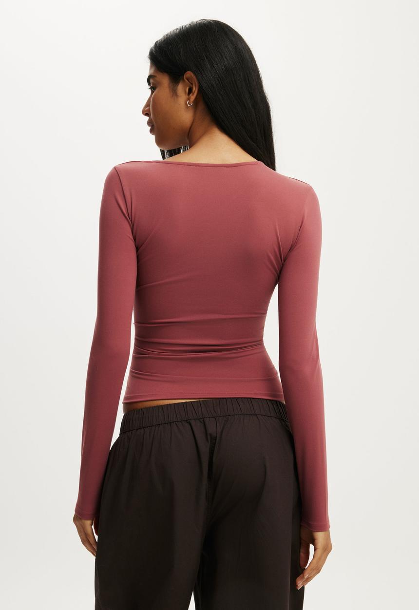 Cotton On - Tully Drape Long Sleeve - Warm Clay