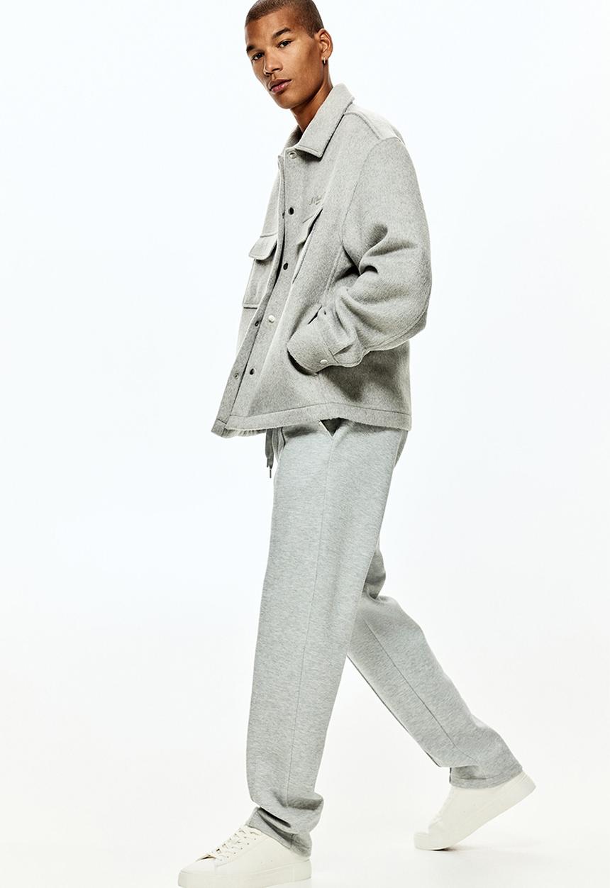 H&M - Regular fit tailored joggers - light grey marl