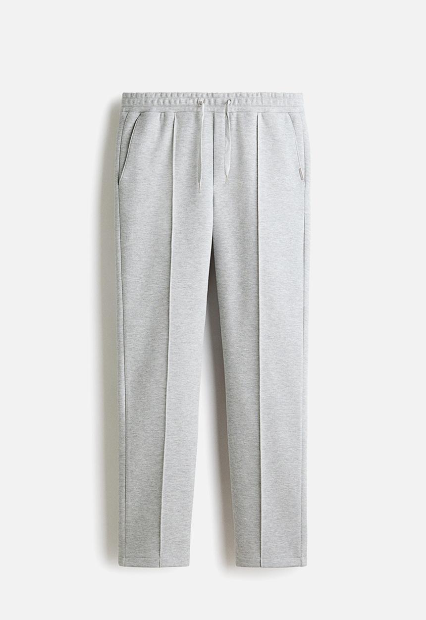 H&M - Regular fit tailored joggers - light grey marl
