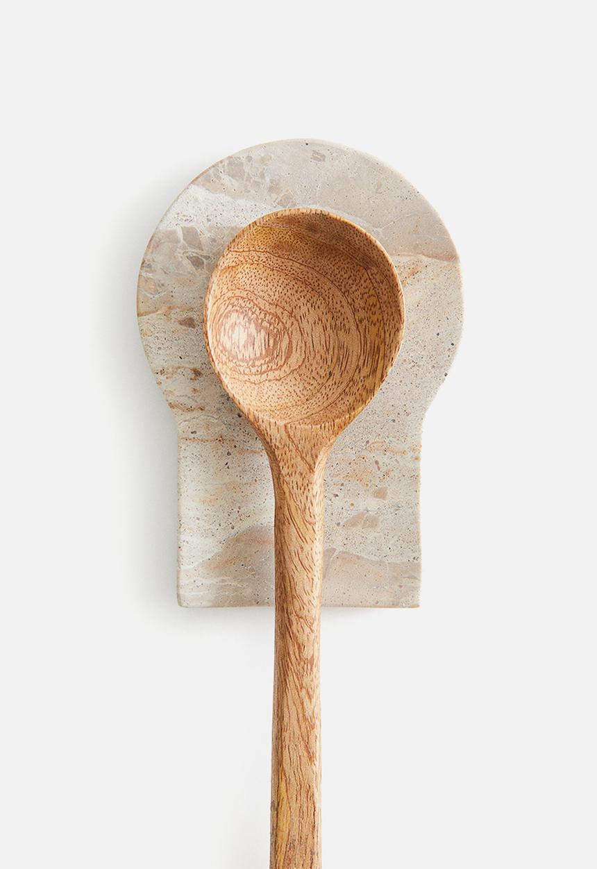 H&M - Marble spoon rest - light beige/marbled