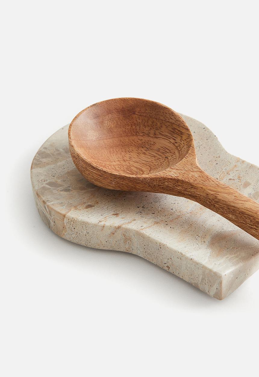 H&M - Marble spoon rest - light beige/marbled