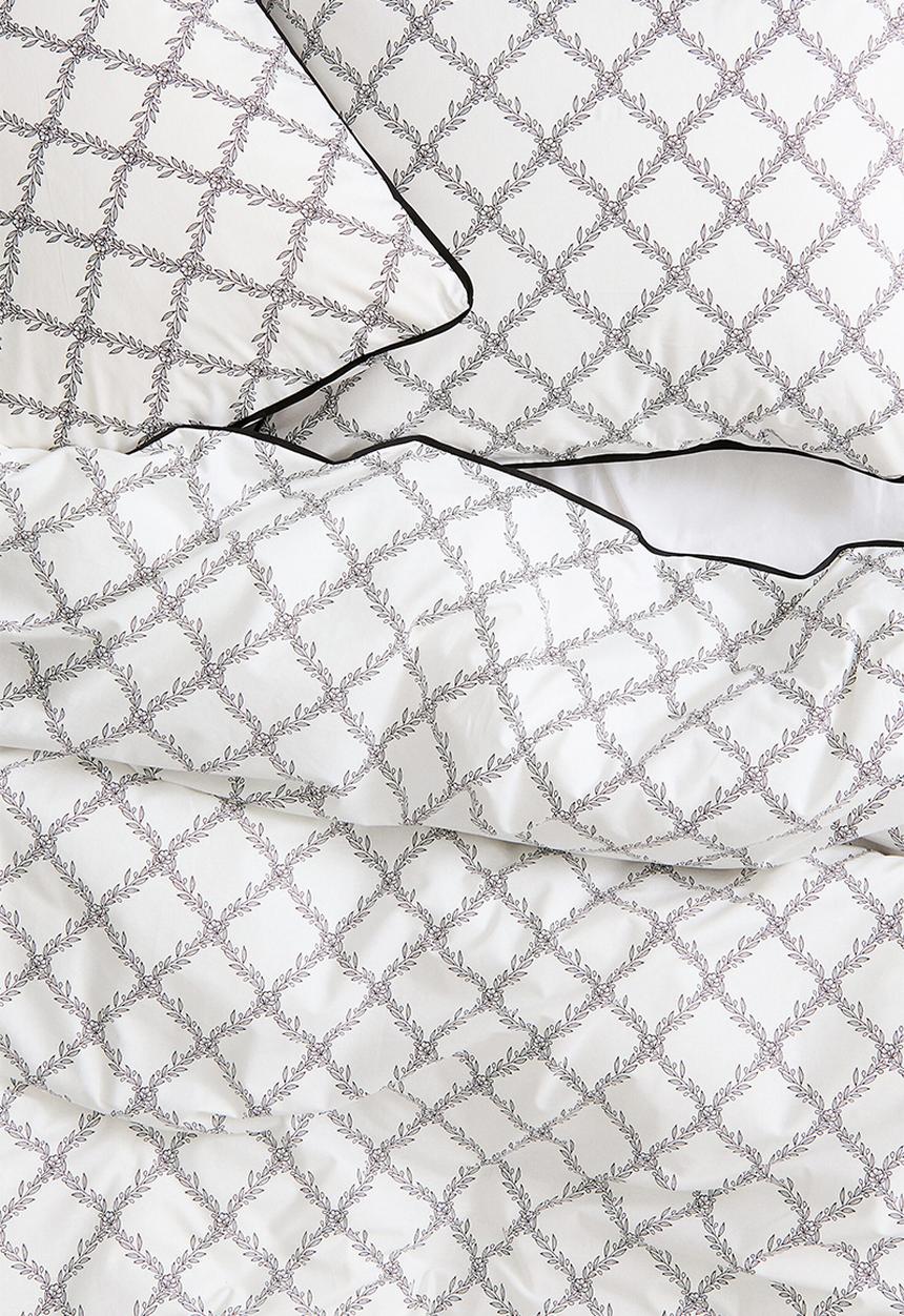 H&M - Cotton double/king duvet cover set - white/checked