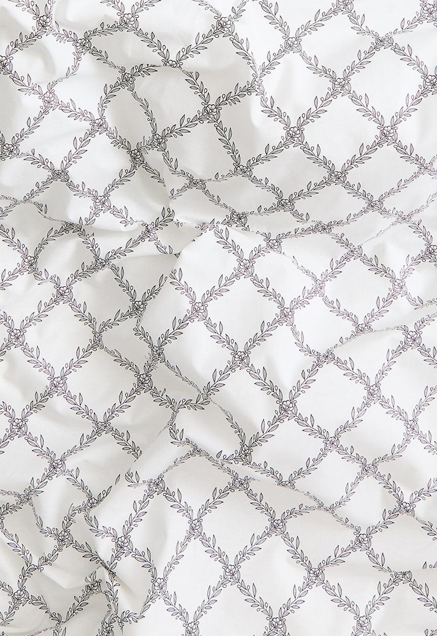 H&M - Cotton double/king duvet cover set - white/checked