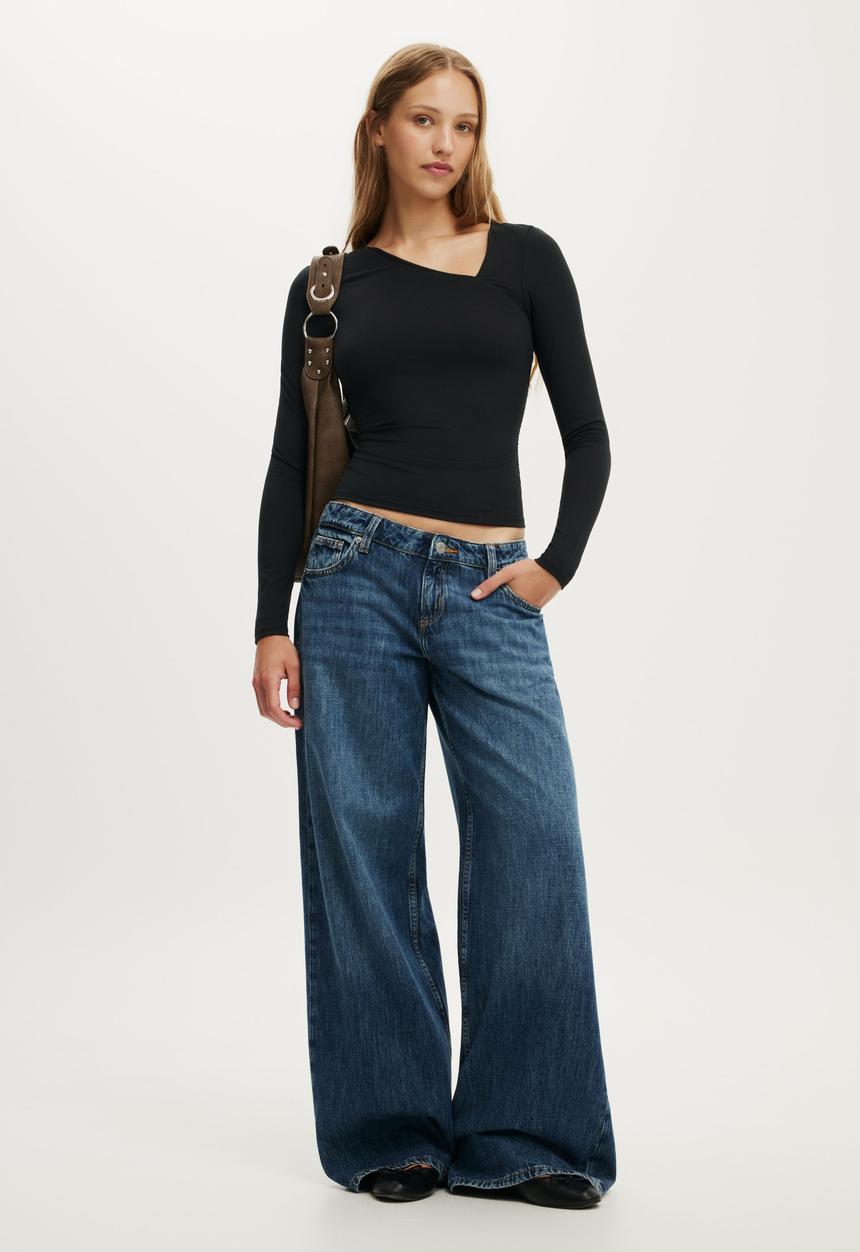 Cotton On - Tully Drape Long Sleeve - Black