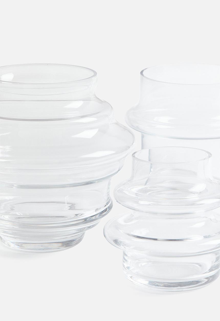 H&M - Wide tiered glass vase - transparent