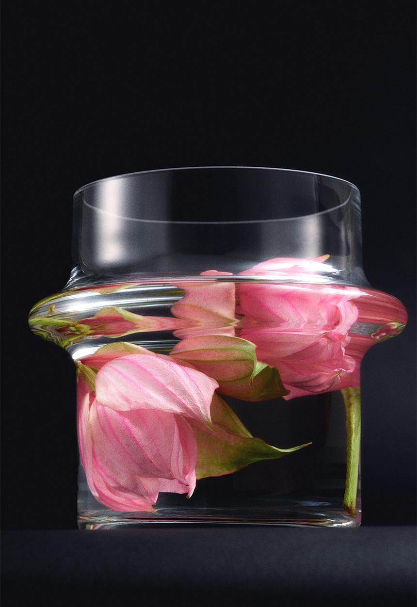 H&M - Wide tiered glass vase - transparent