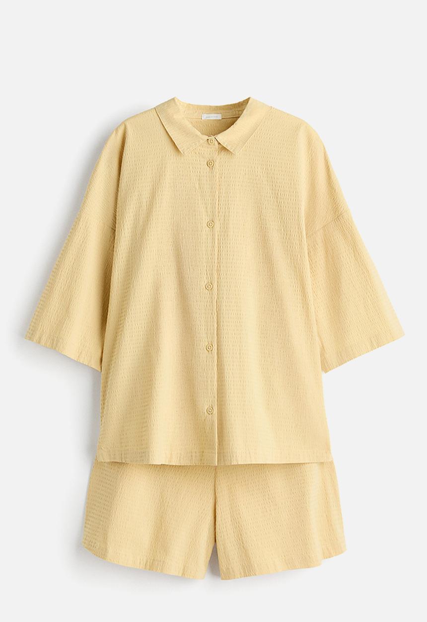 H&M - Cotton seersucker pyjamas - yellow