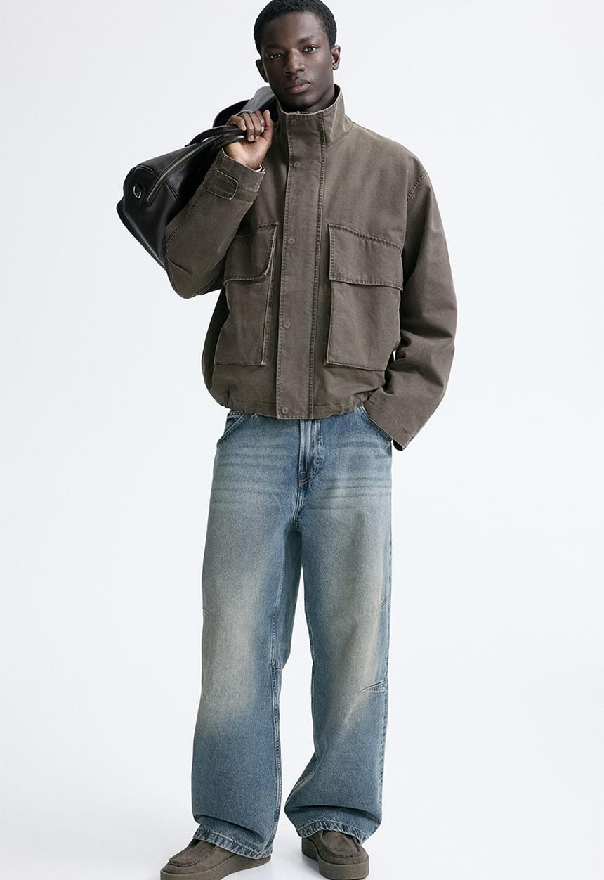 H&M - Stand collar jacket - dark khaki green