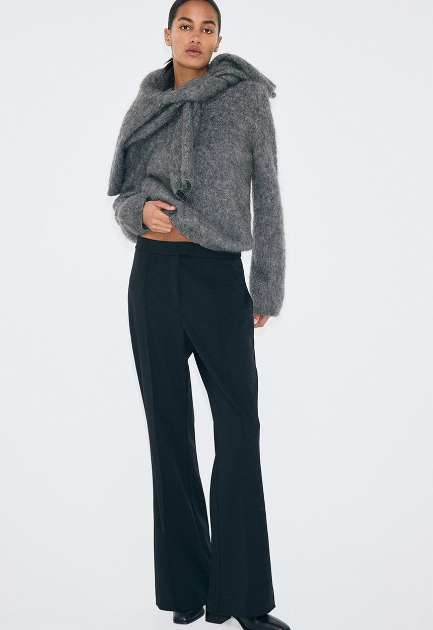 H&M - Bootcut crease-front trousers - black