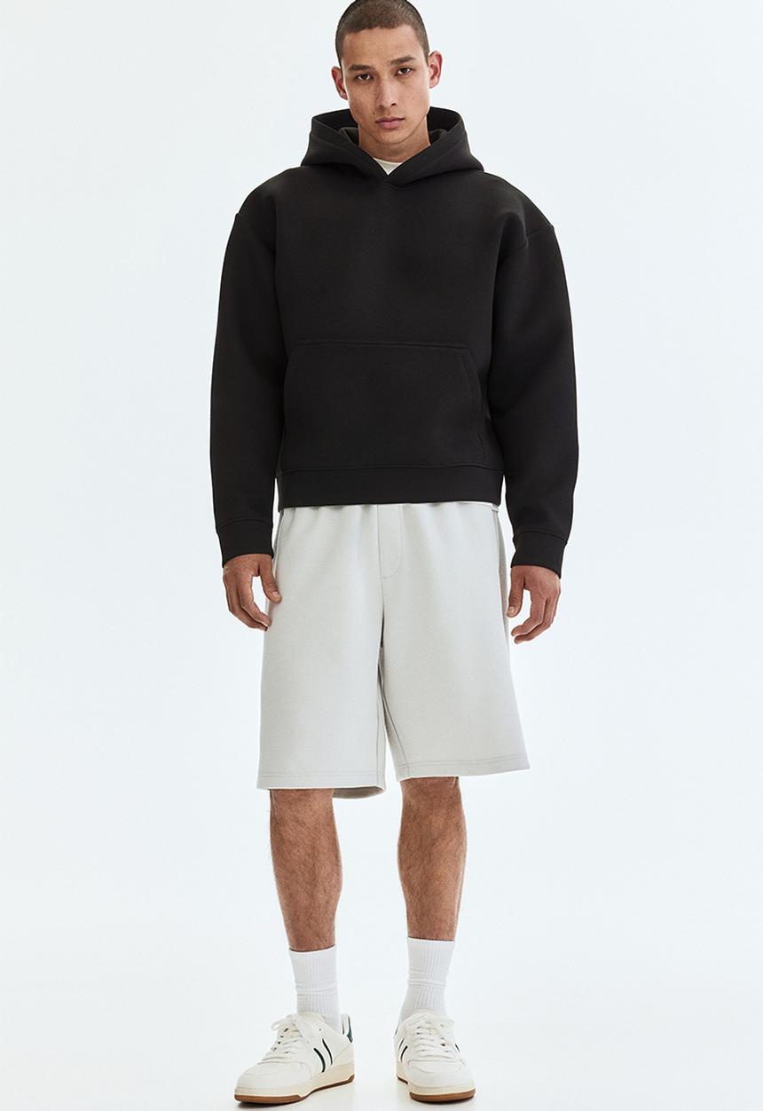H&M - Loose fit scuba hoodie - black