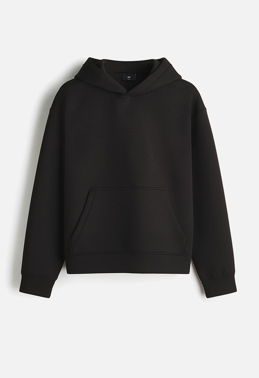 H&M - Loose fit scuba hoodie - black