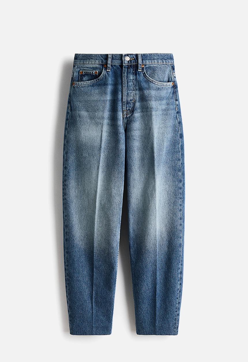H&M - Barrel high ankle jeans - denim blue